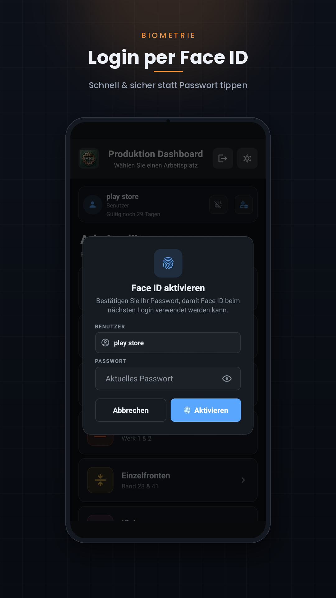 Face-ID-Anmeldung